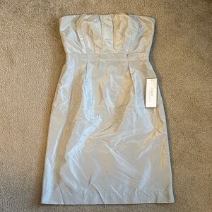 J. Crew Strapless Dress in Shimmering Silver